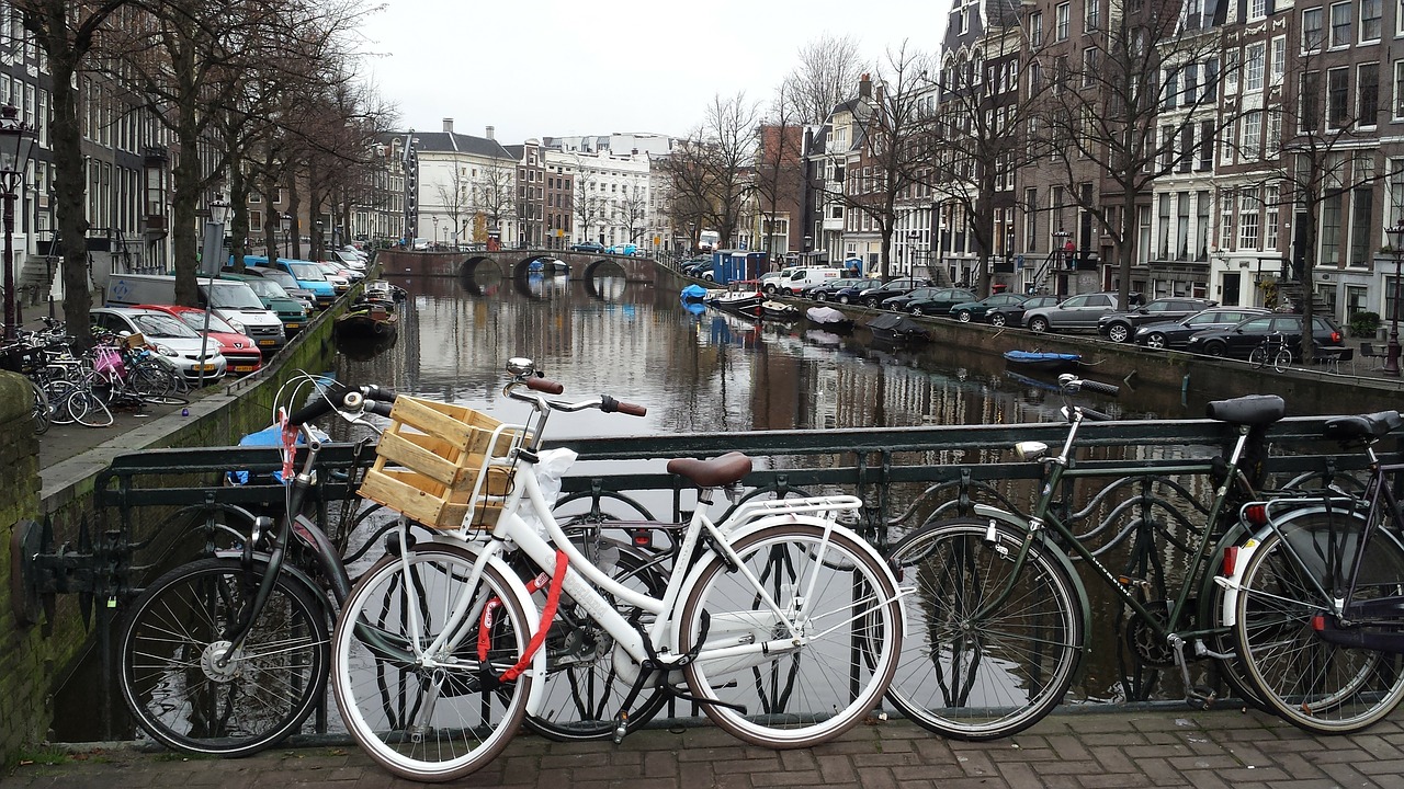 amsterdam canal bicycle free photo