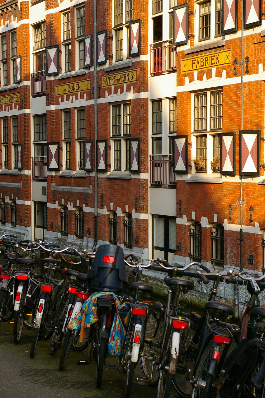 amsterdam bicycles brick house free photo