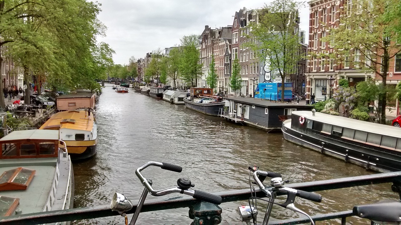 amsterdam water channel holiday free photo