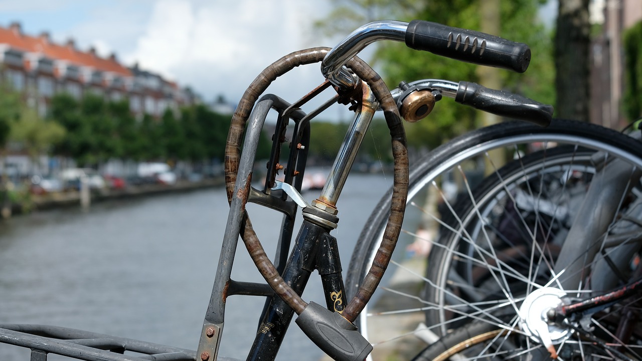 amsterdam channel bike free photo