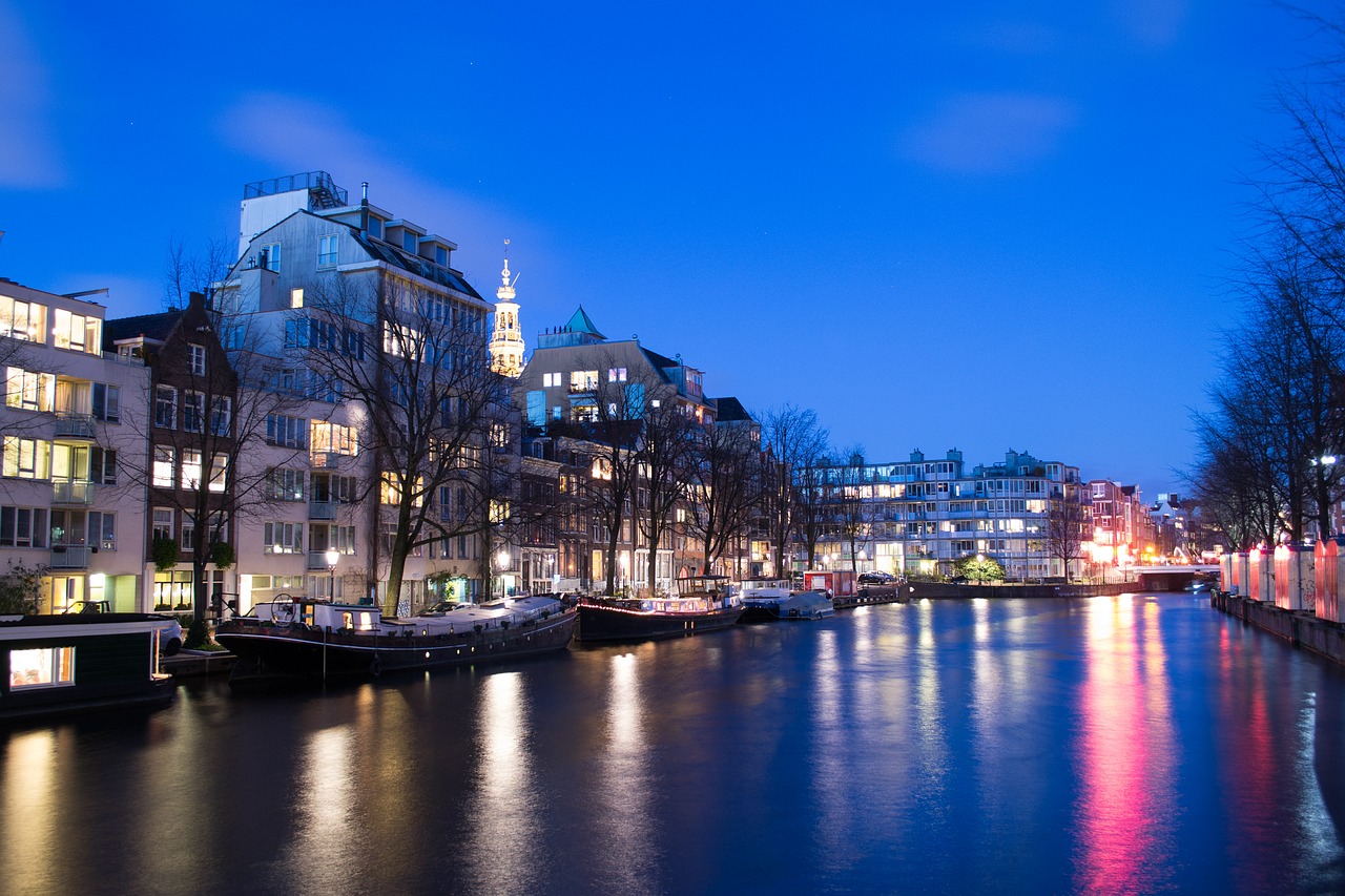 amsterdam canal evening free photo