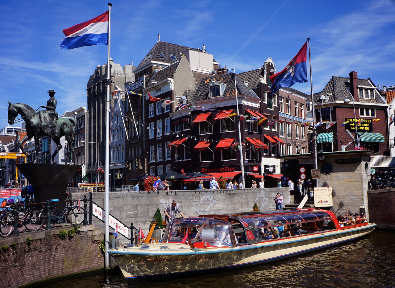 amsterdam flag canal free photo