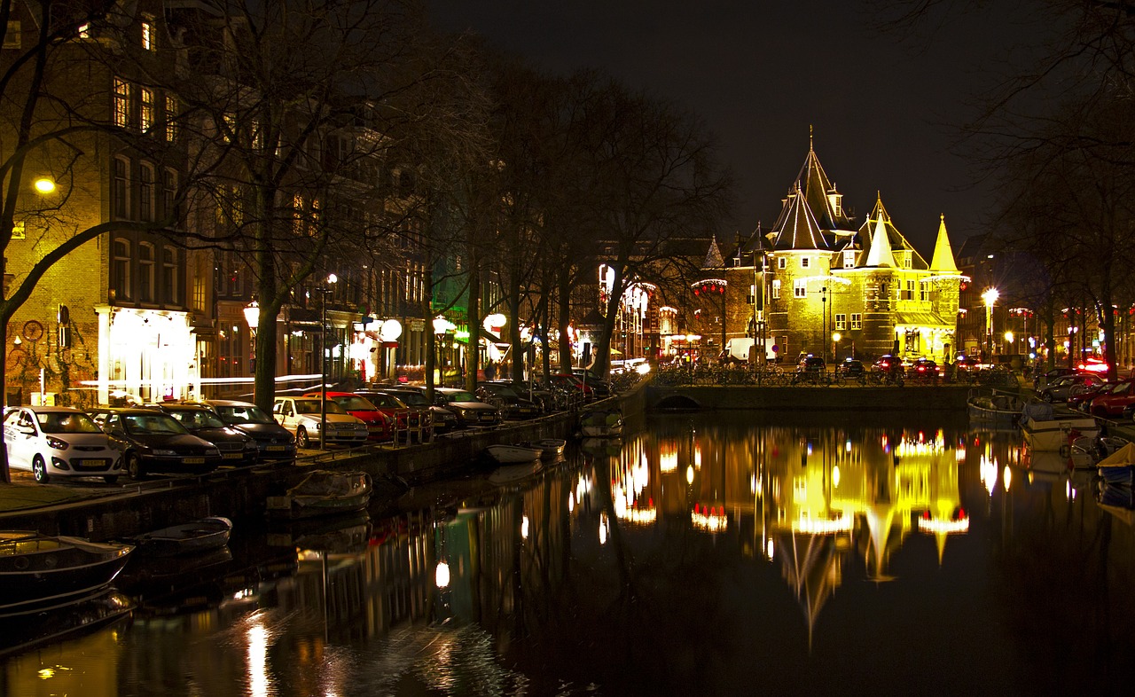 amsterdam night lights free photo