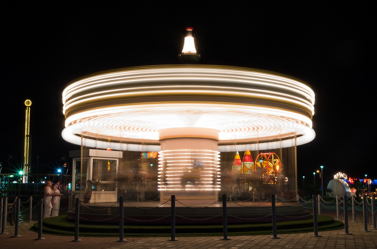 amusement park blurred motion carnival free photo