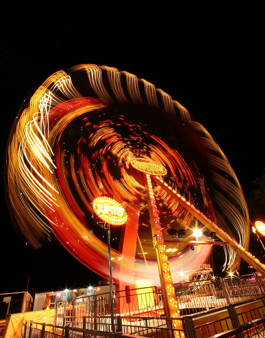 amusement park entertainment long exposure free photo