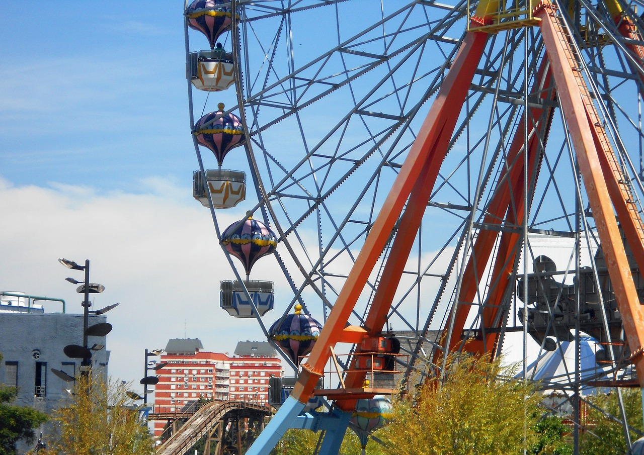 amusement park wheel fun free photo