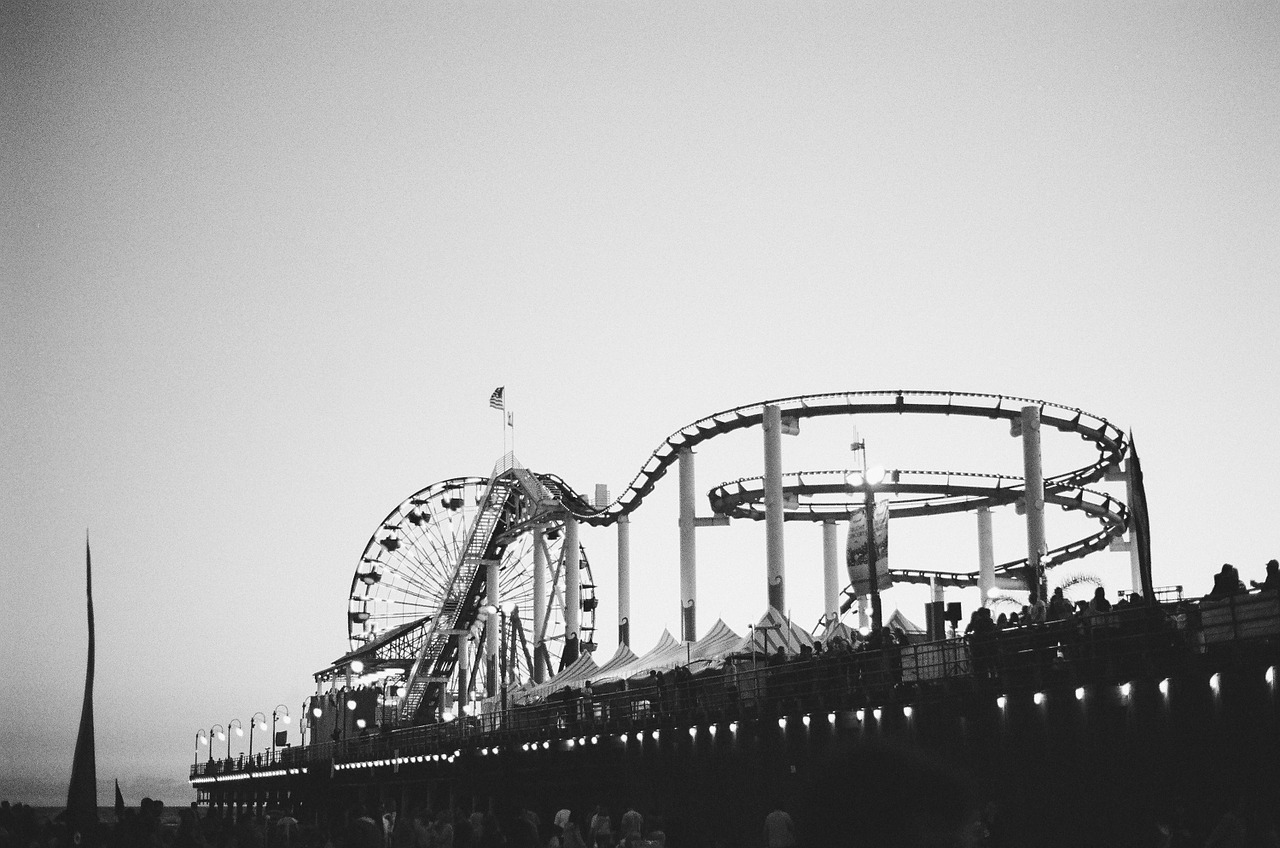 amusement park roller coaster fun ride free photo