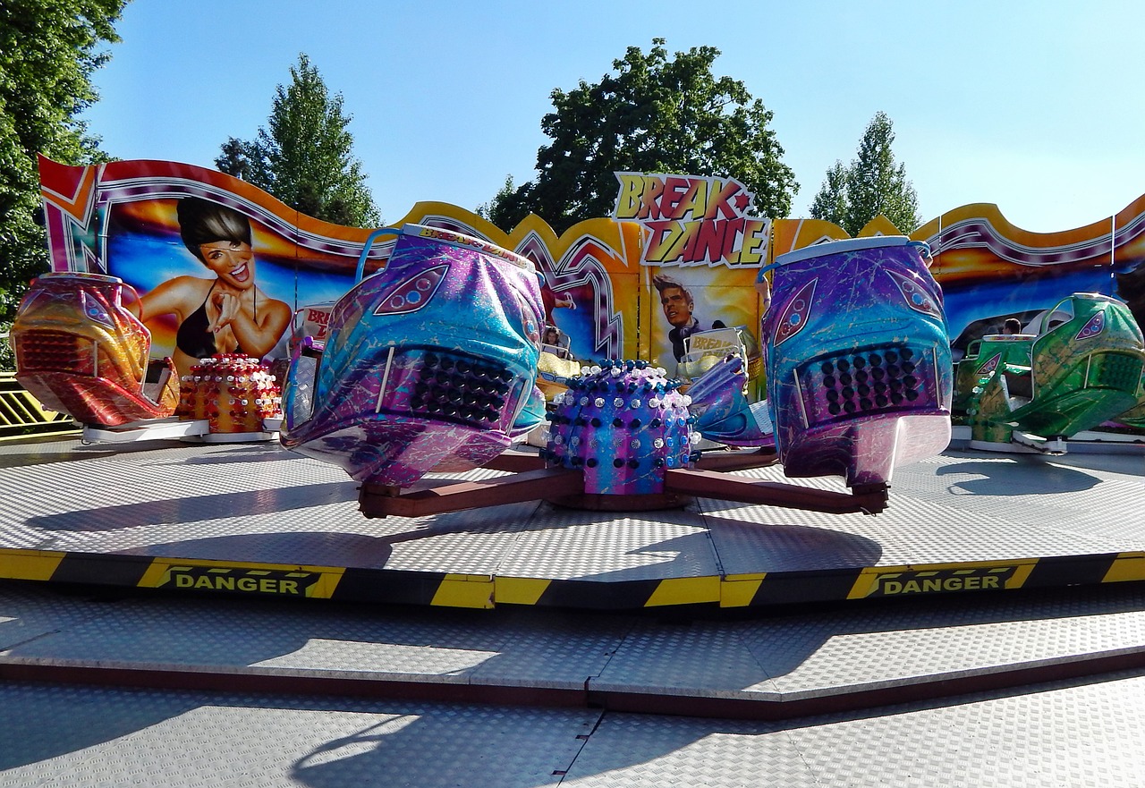 amusement park carousel fun free photo