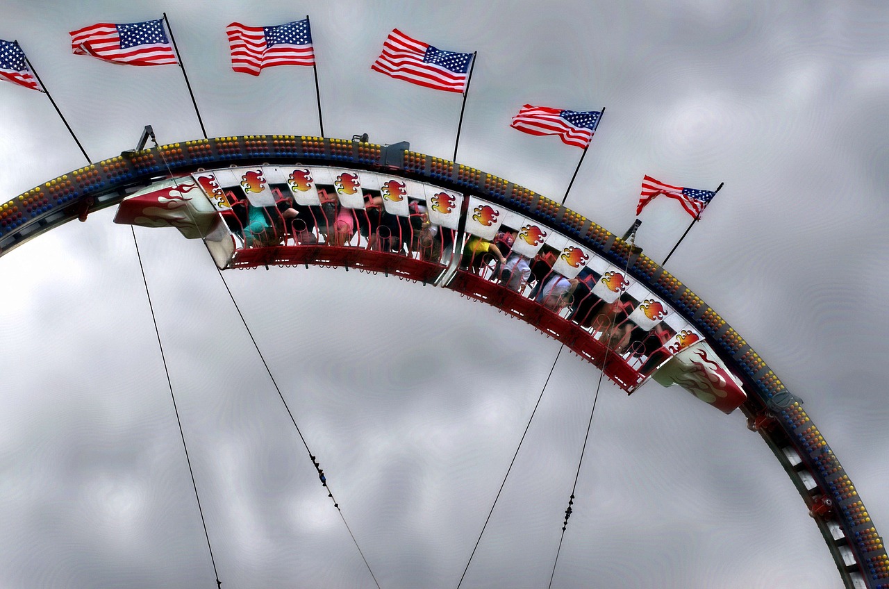 amusement park july fourth independence day free photo