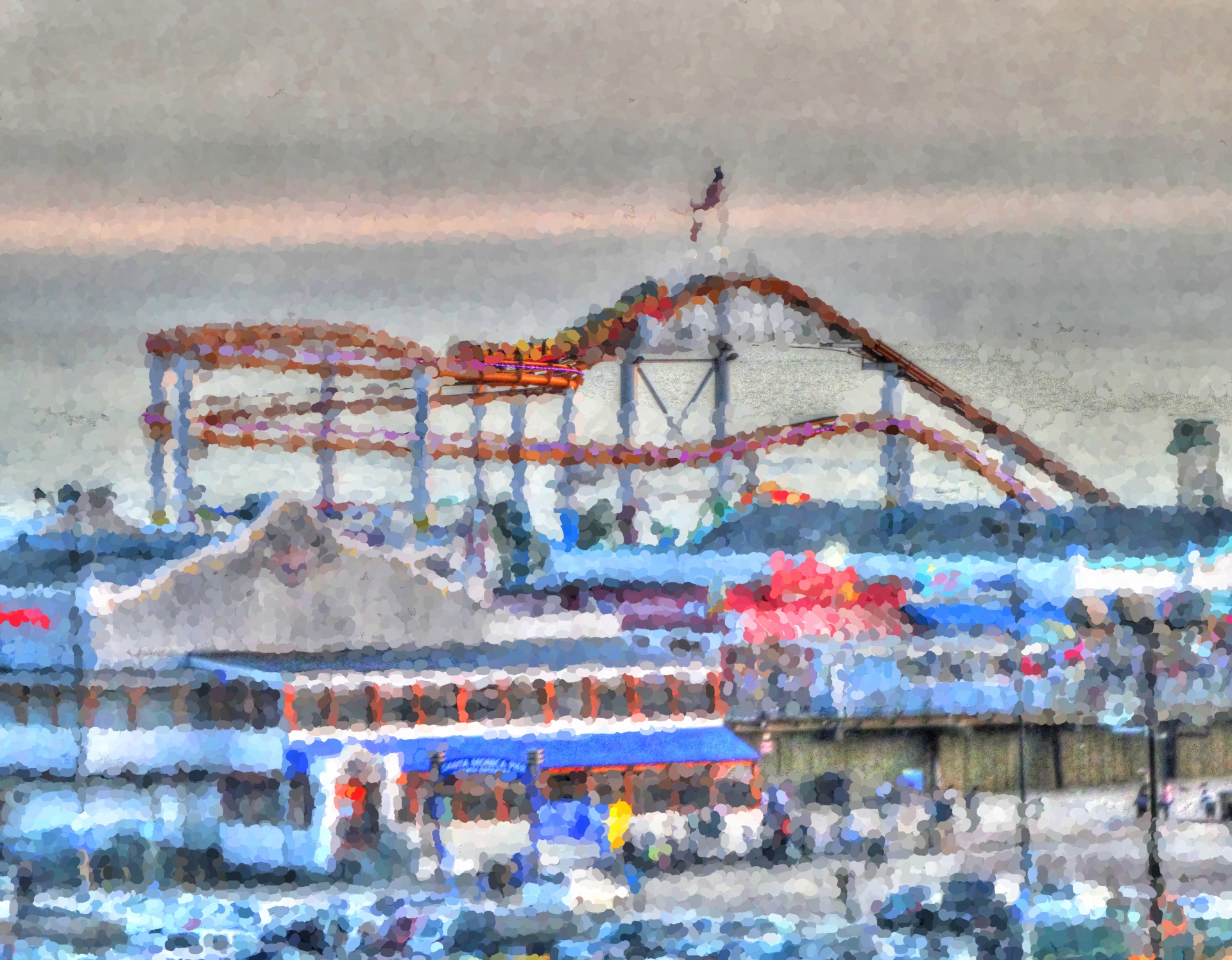 dusk amusement park park free photo