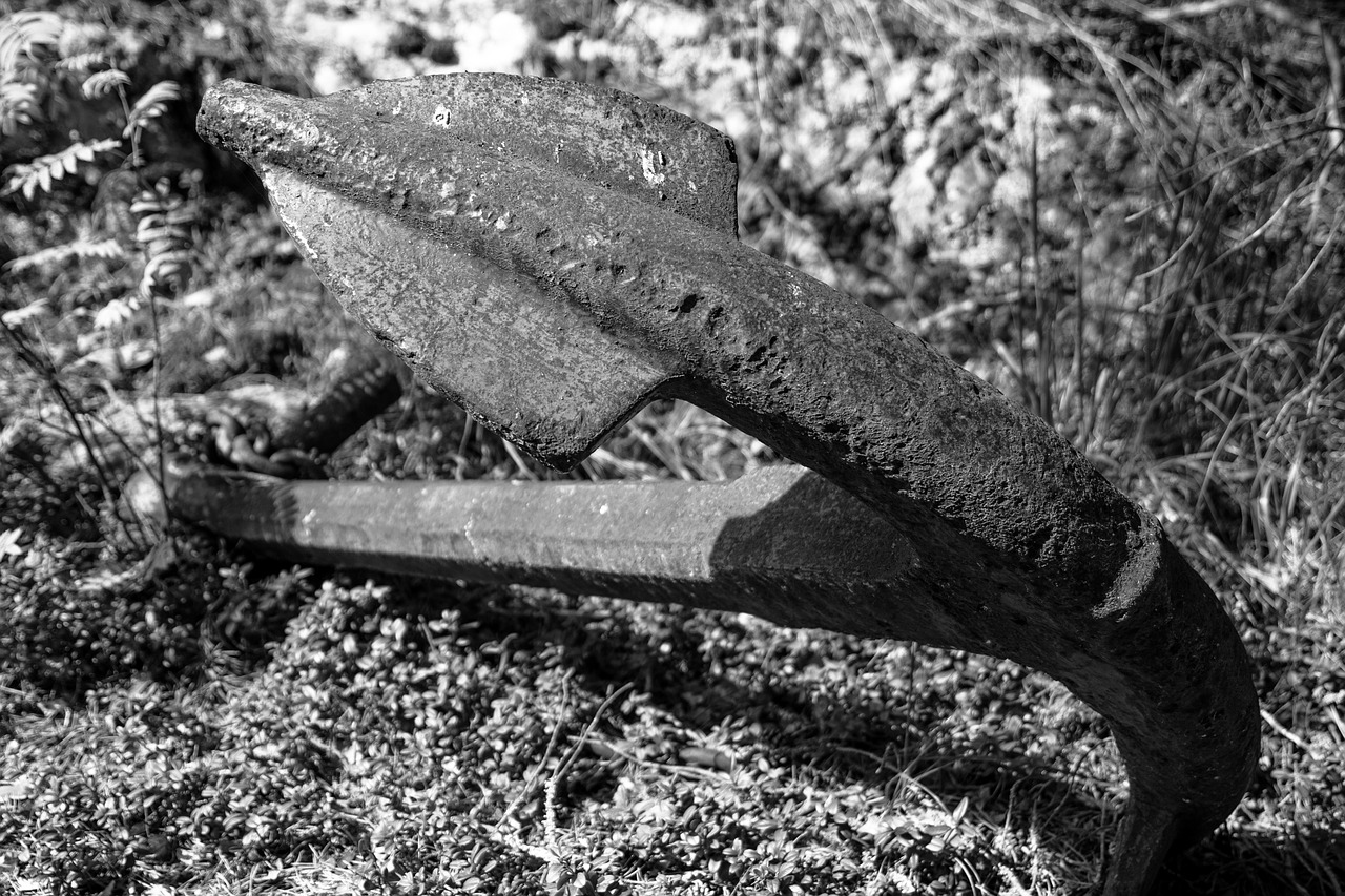 anchor konnus black and white free photo