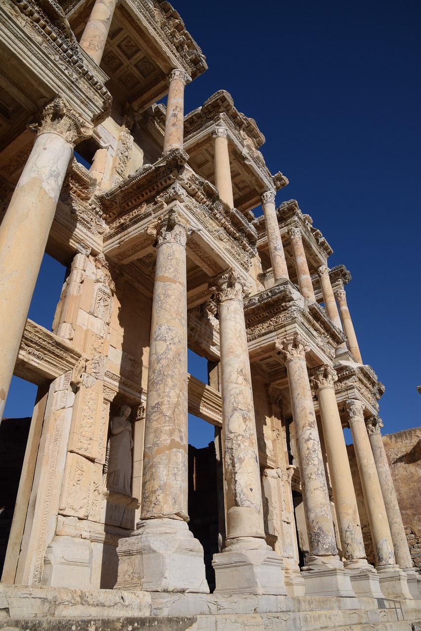 ancient library of celsus ephesus free photo