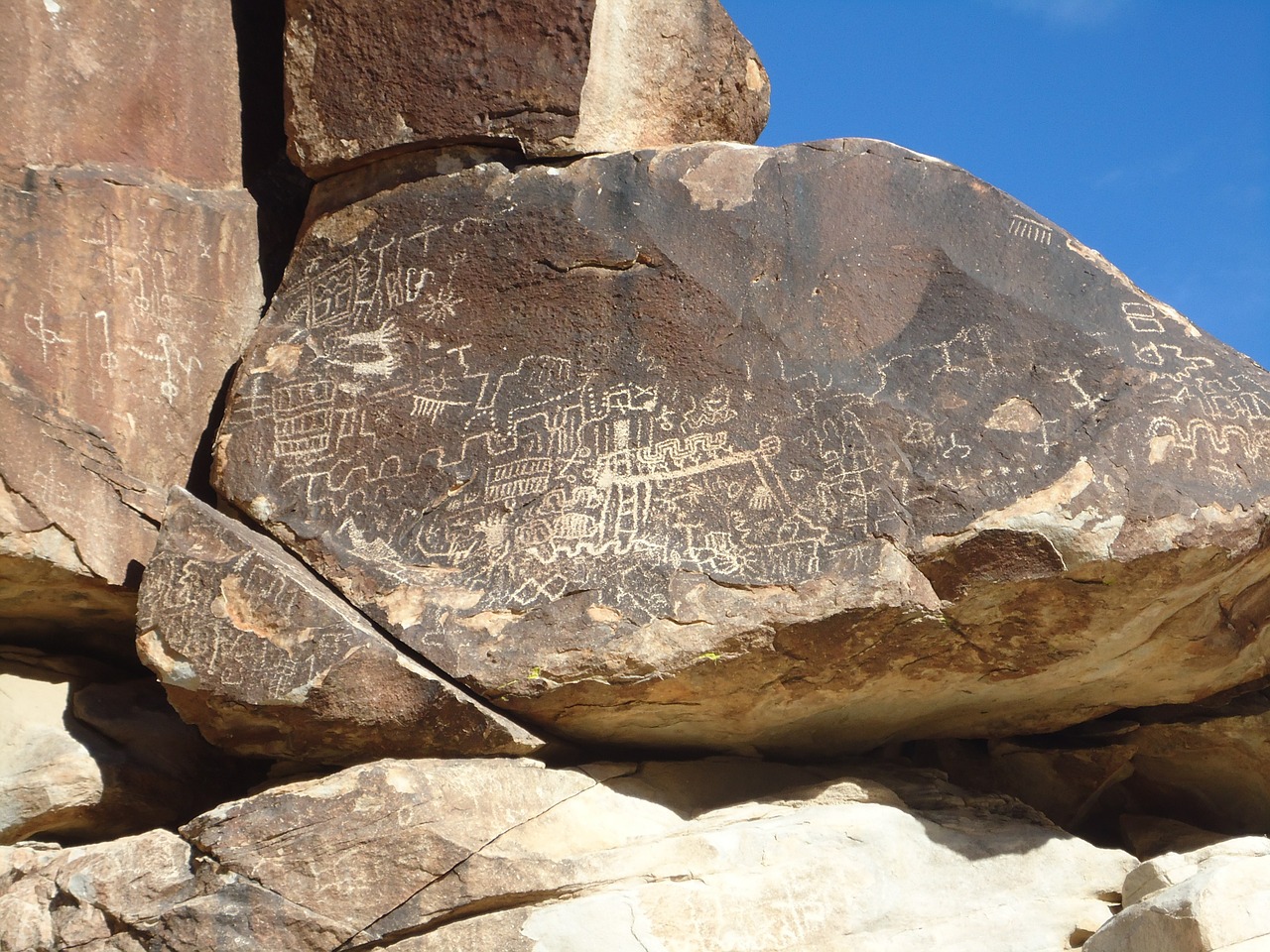 ancient indian rock drawings free photo