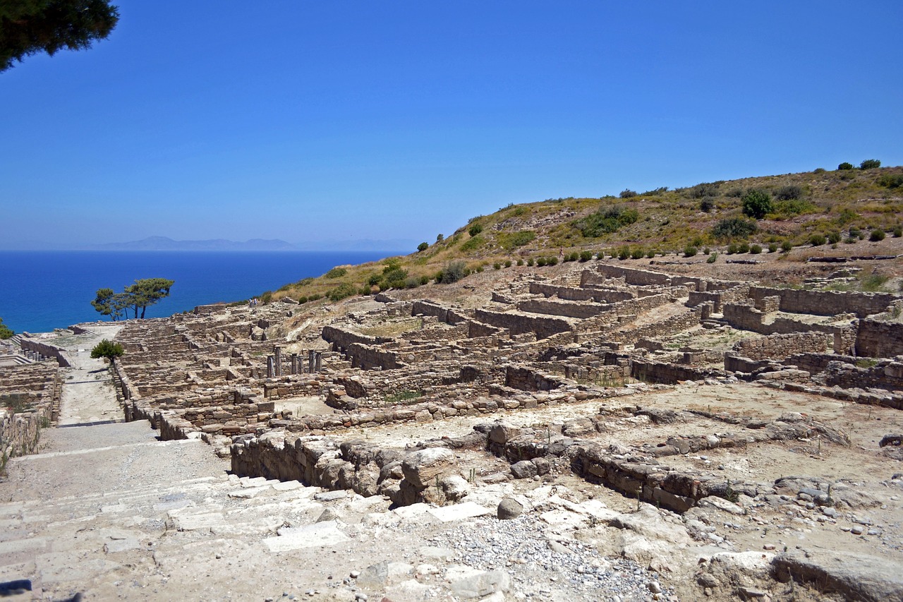 ancient city greece rhodes island free photo