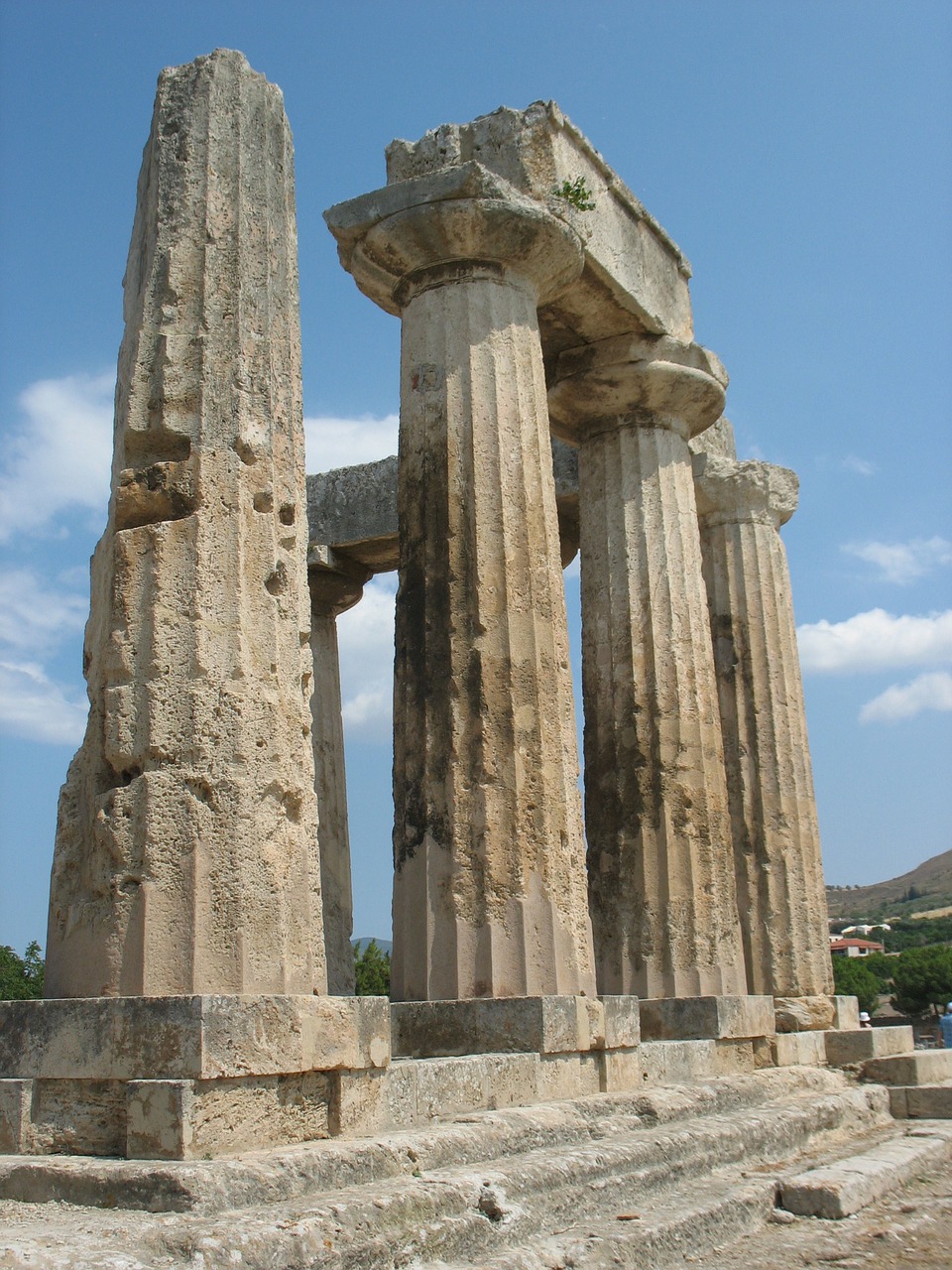 ancient corinth temple ruins greece free photo