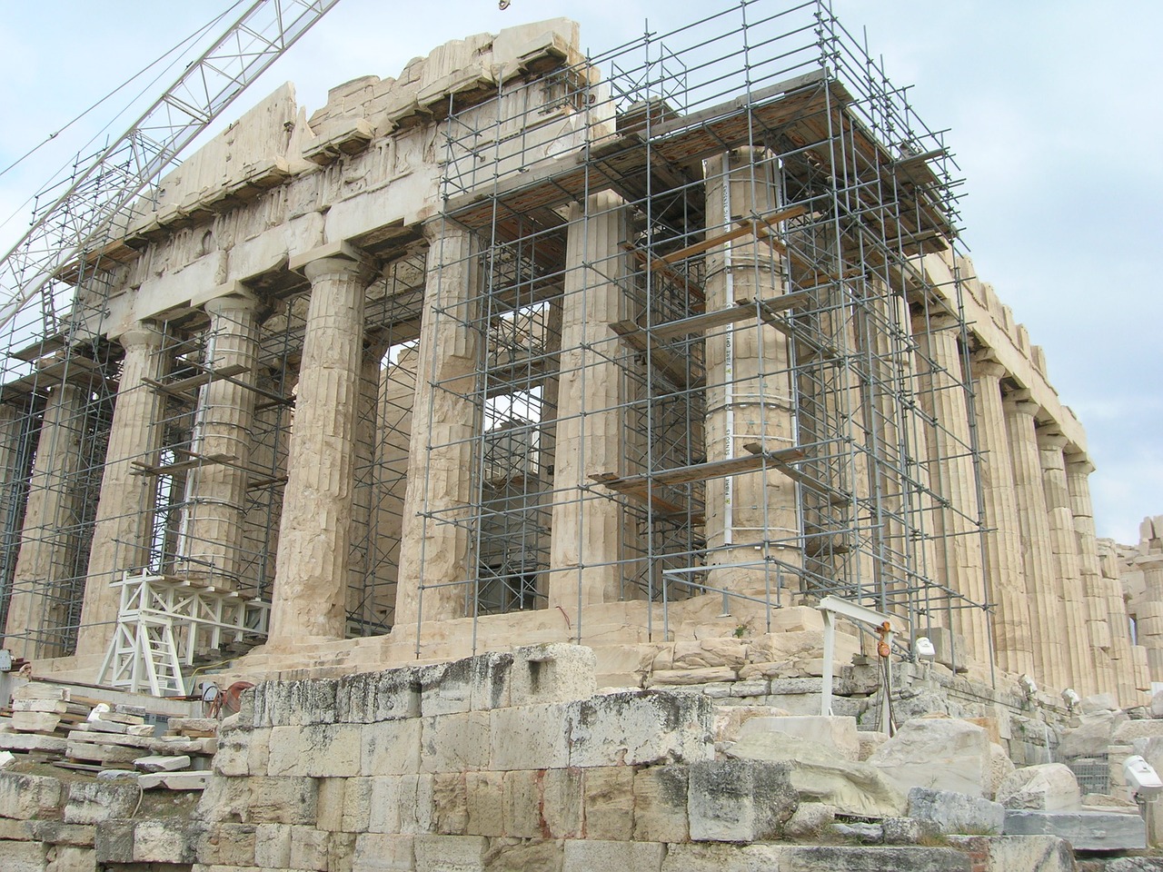 ancient ruins acropolis restoration free photo