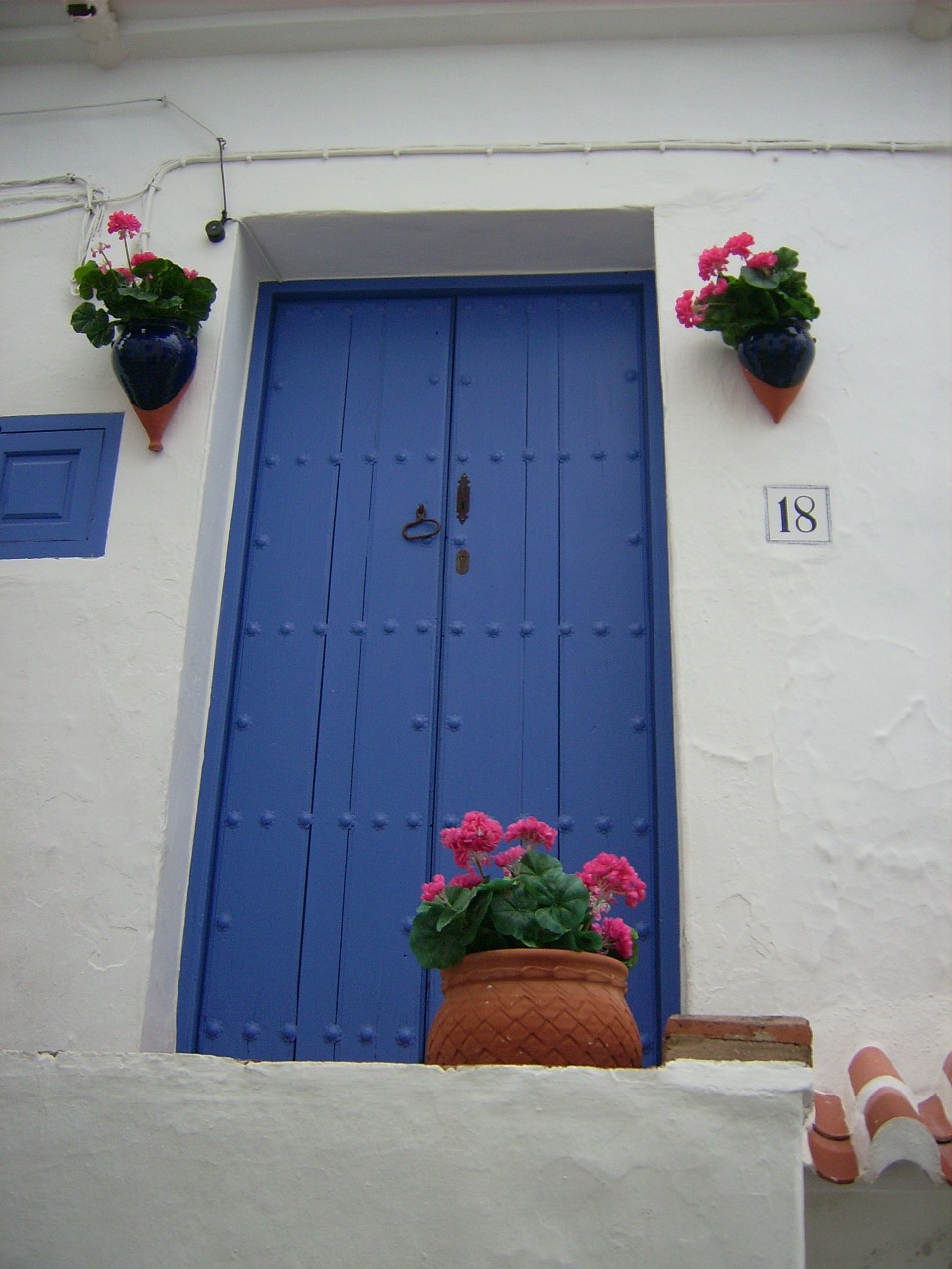 andalusia blue door blue white free photo