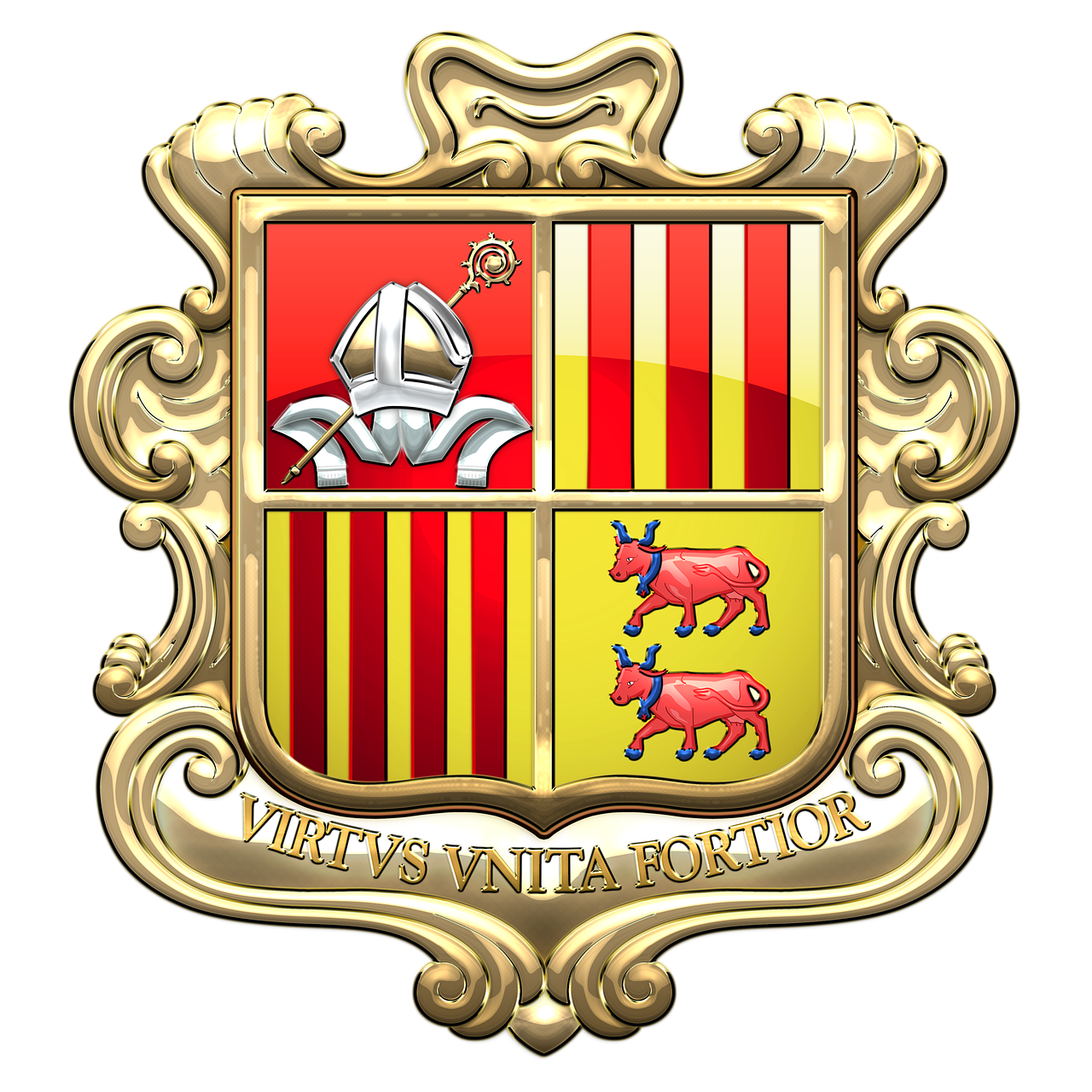 andorra coat of arms heraldry free photo