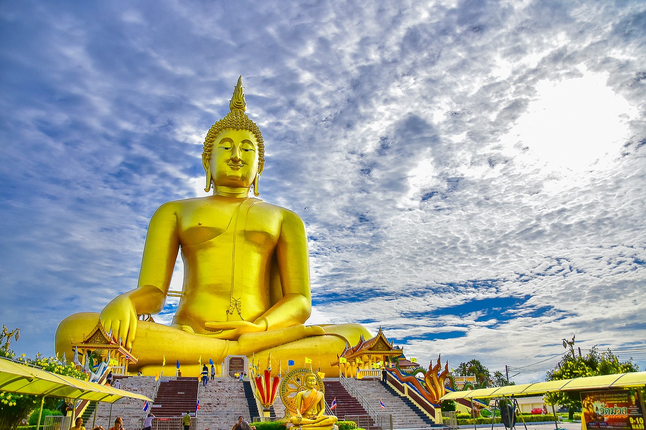 ang thong wat muang buddha statue free photo