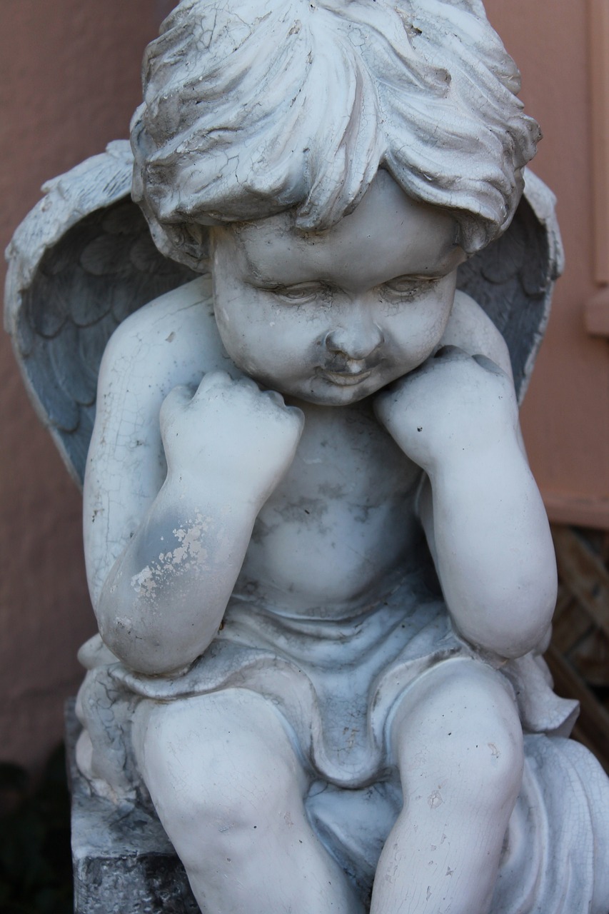 angel cherub statue free photo