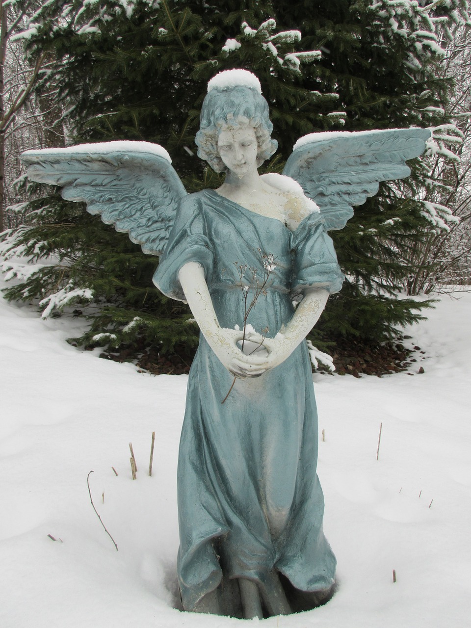 angel peaceful winter free photo