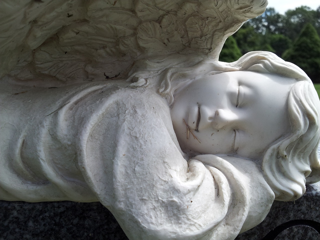 angel statute cemetery free photo