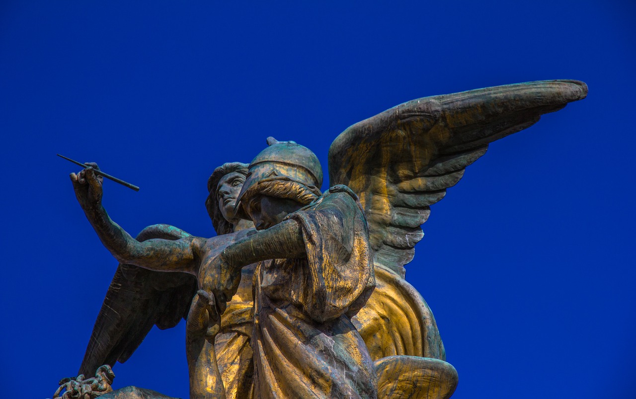 angel blue blue sky free photo