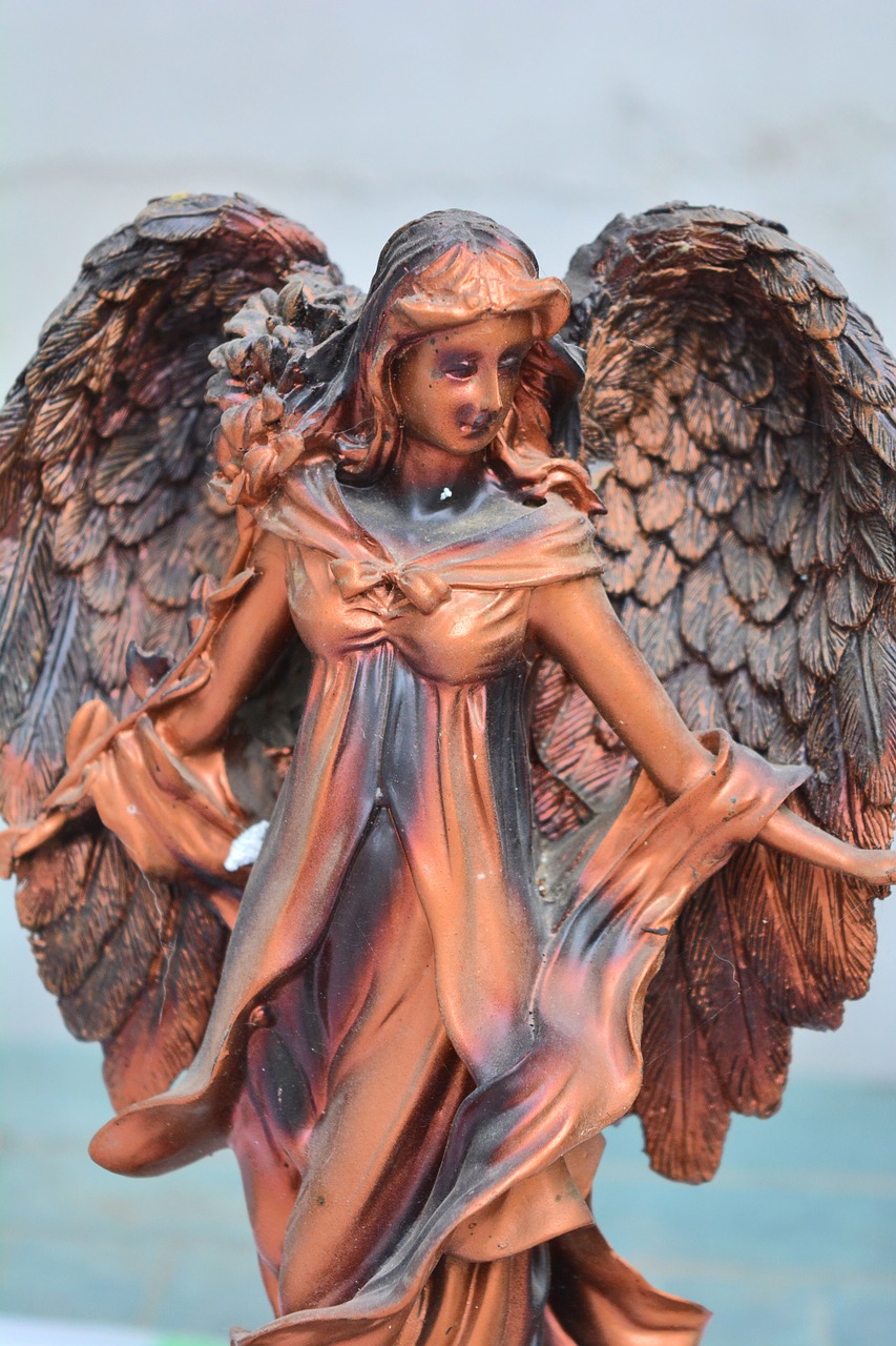 angel statuette bronze free photo
