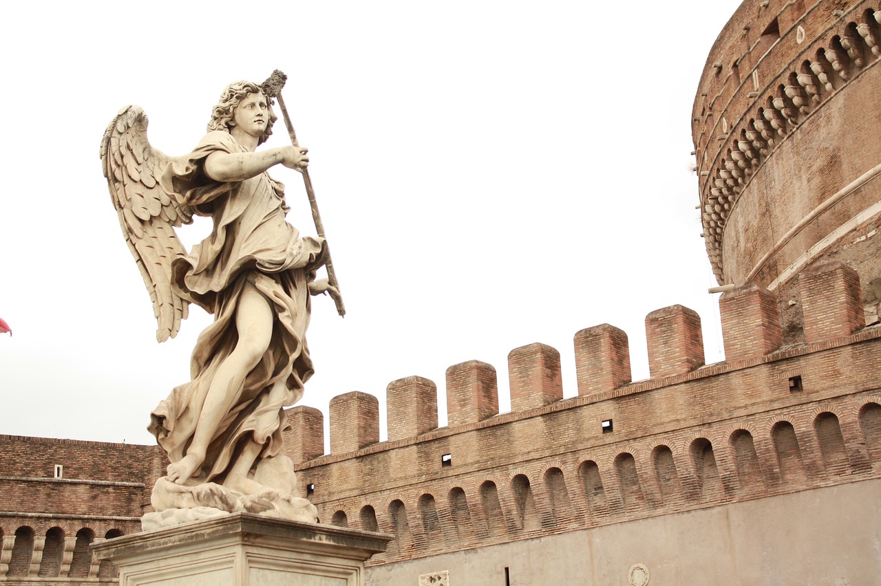 angel rome bridge free photo