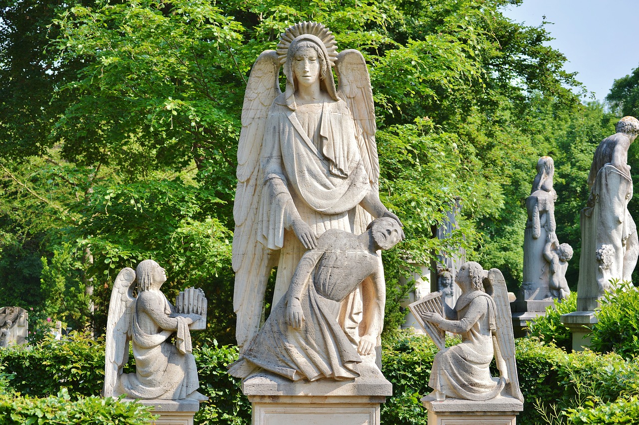 angel stone sculpture free photo