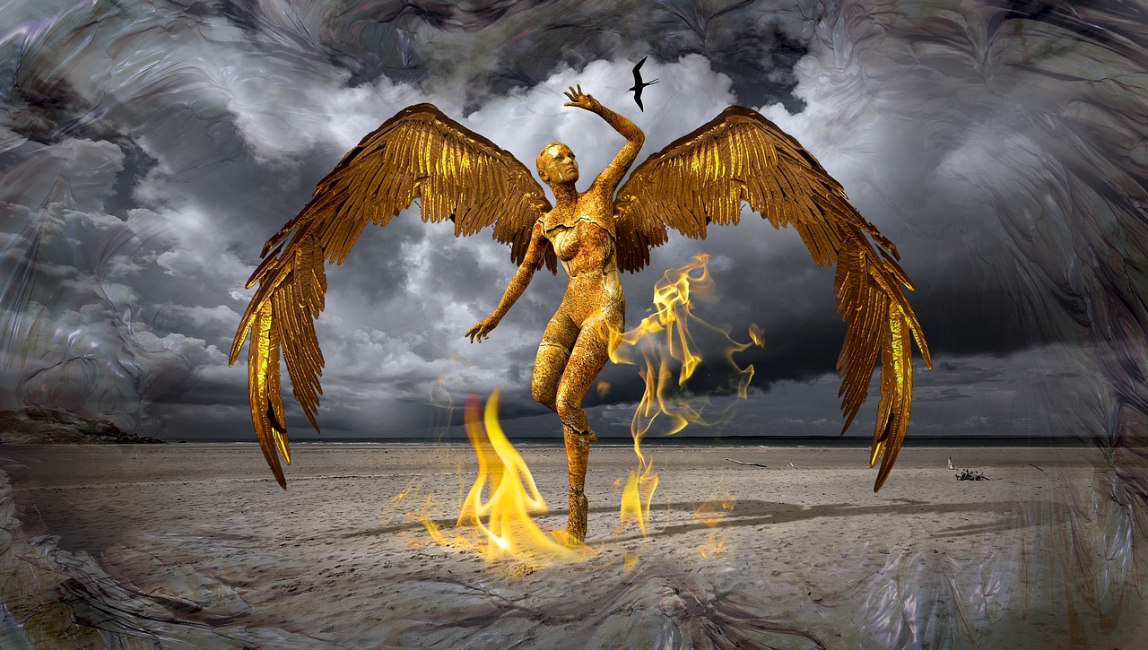 angel gold composing free photo