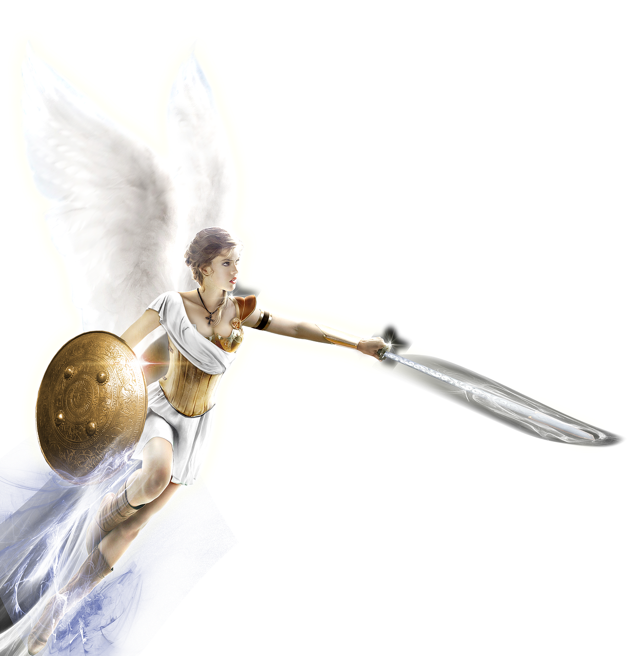 angel sword coat of arms free photo