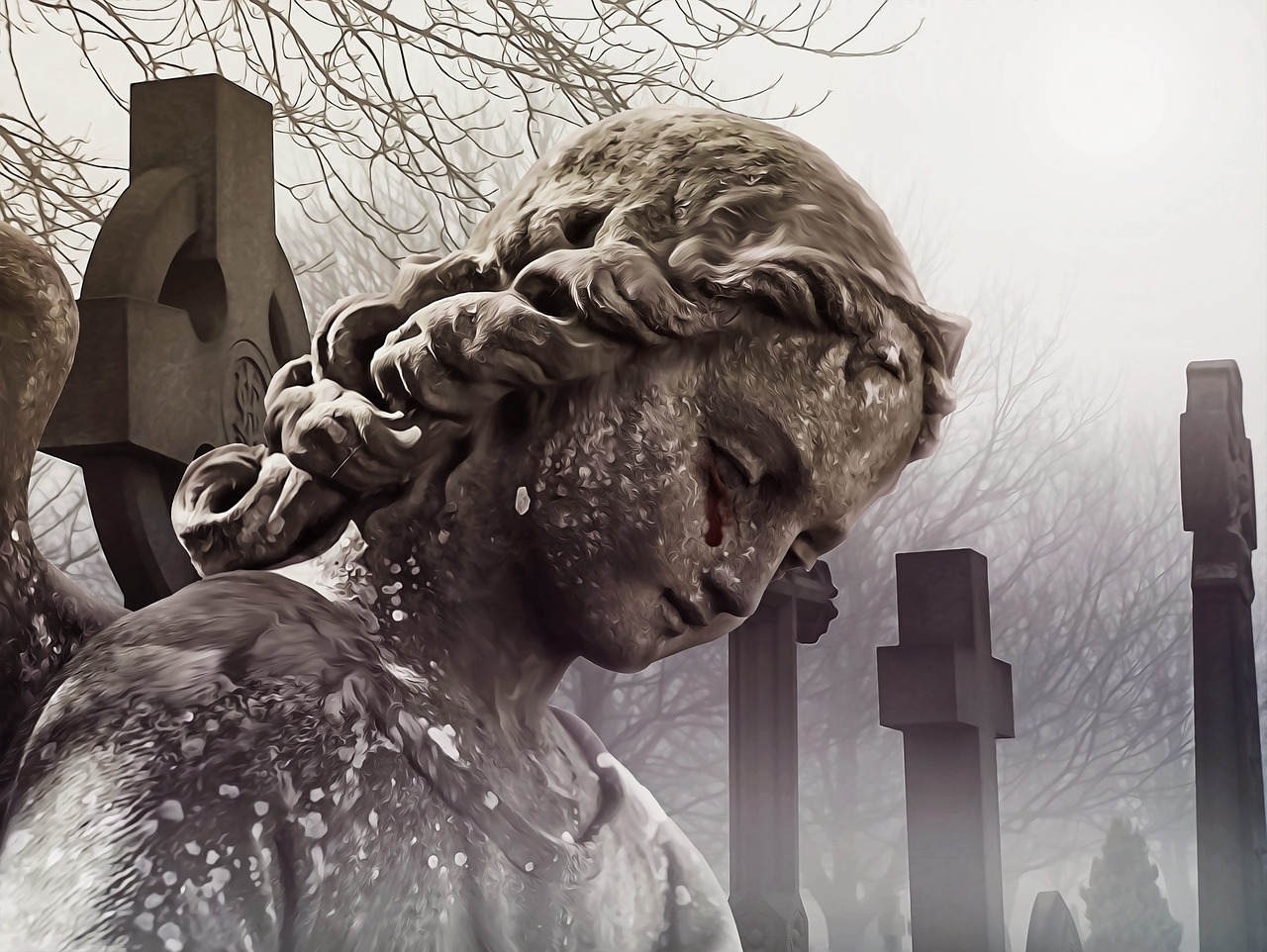 angel cemetery tears free photo