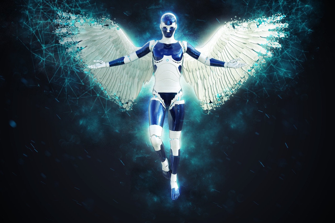angel robot female free photo