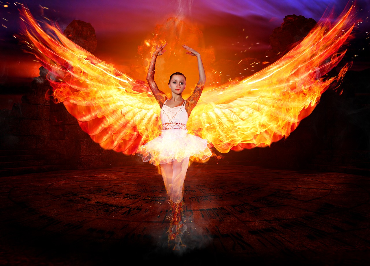 angel fire woman free photo