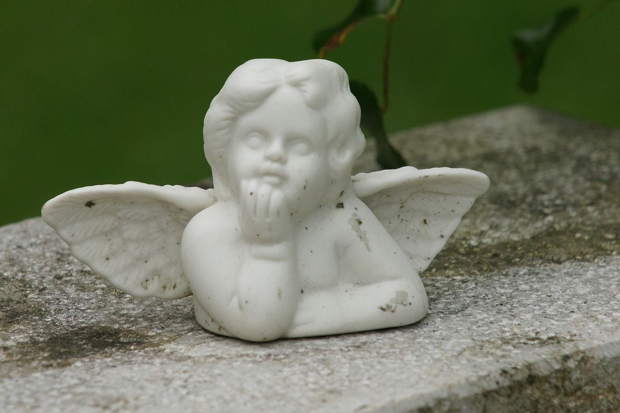 angel contemplative figure free photo