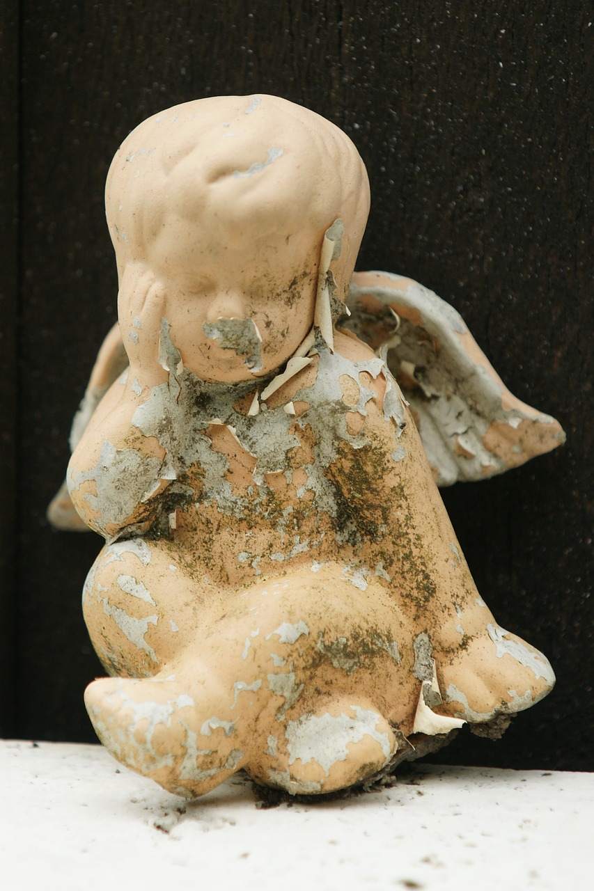 angel contemplative figure free photo