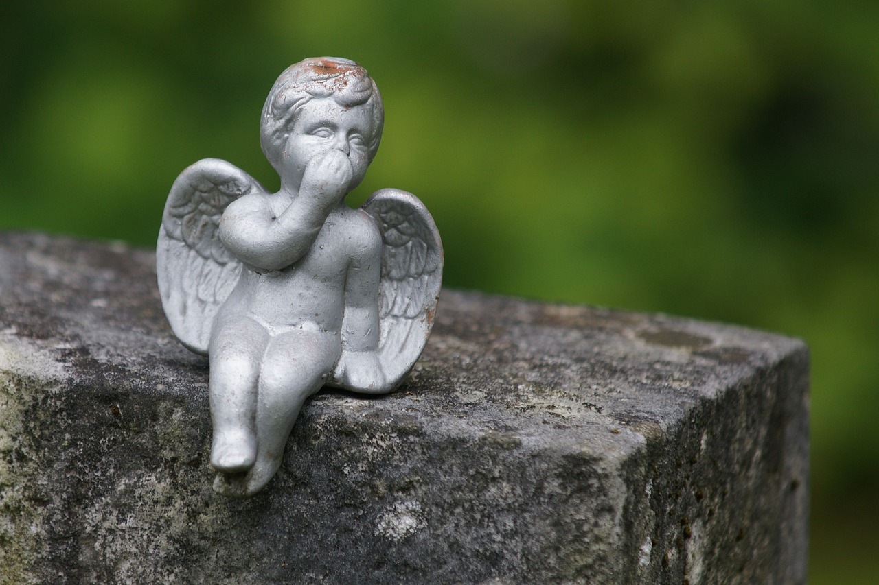 angel contemplative figure free photo