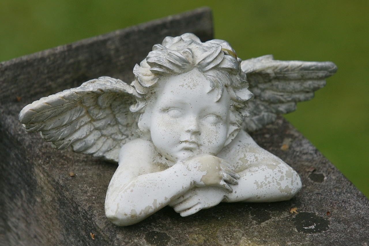 angel contemplative figure free photo