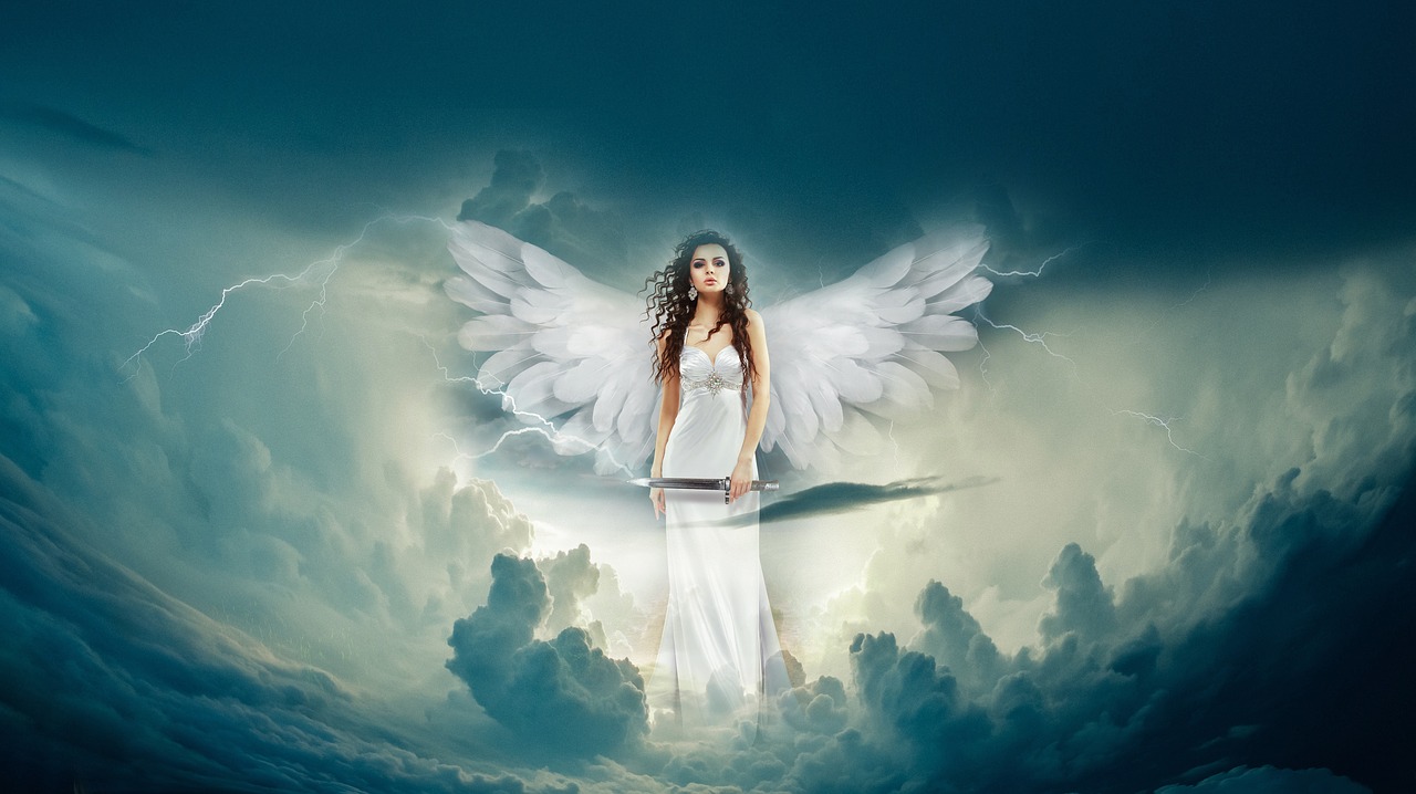 angel clouds fantasy free photo