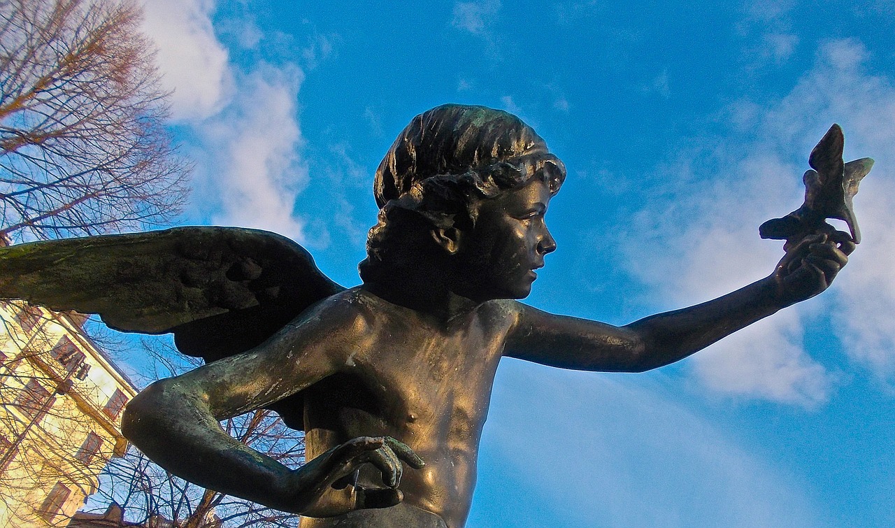 angel contemplation wings free photo