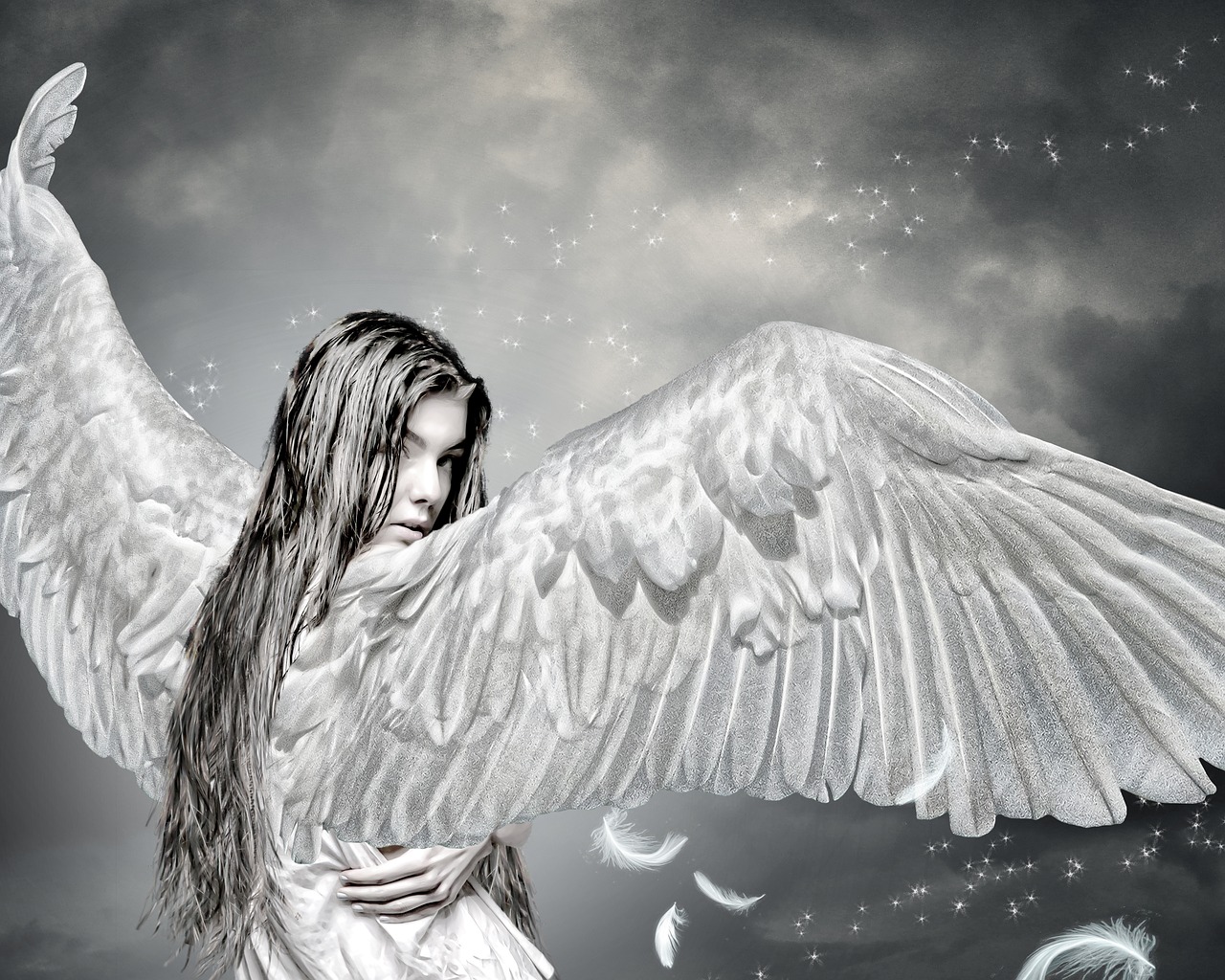 angel art fantasy background screen free photo