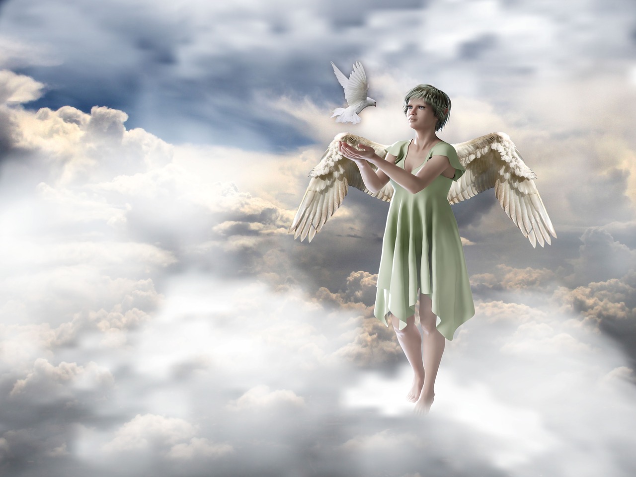 angel  clouds  design free photo