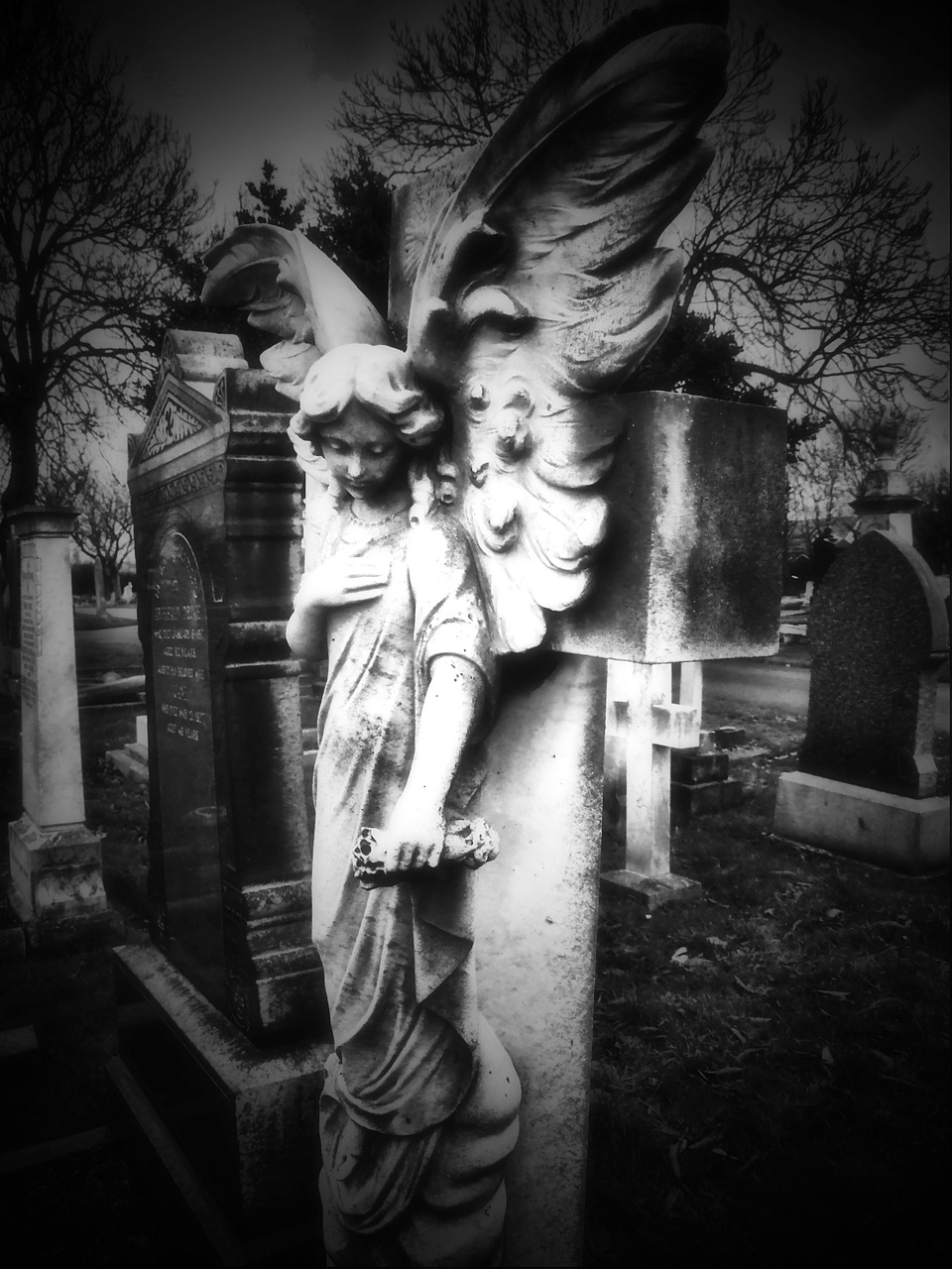 angel headstone statue free photo