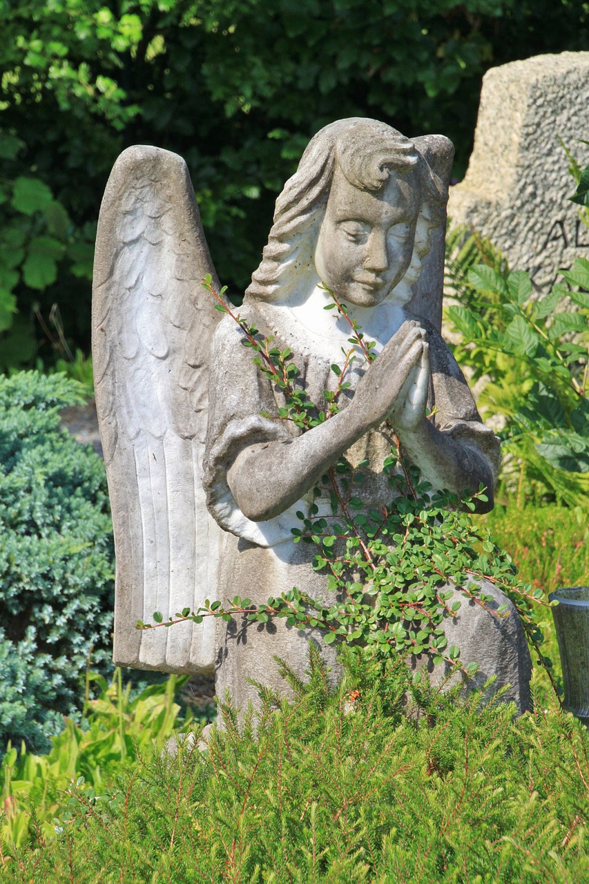 angel pray cemetery free photo