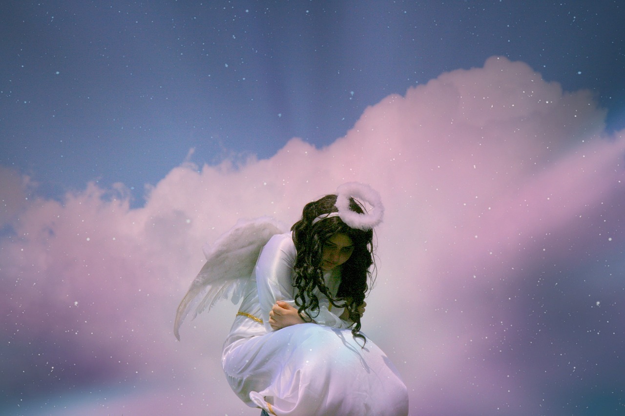 angel cloud wings free photo