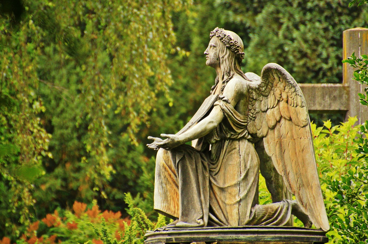 angel stone angel sculpture free photo