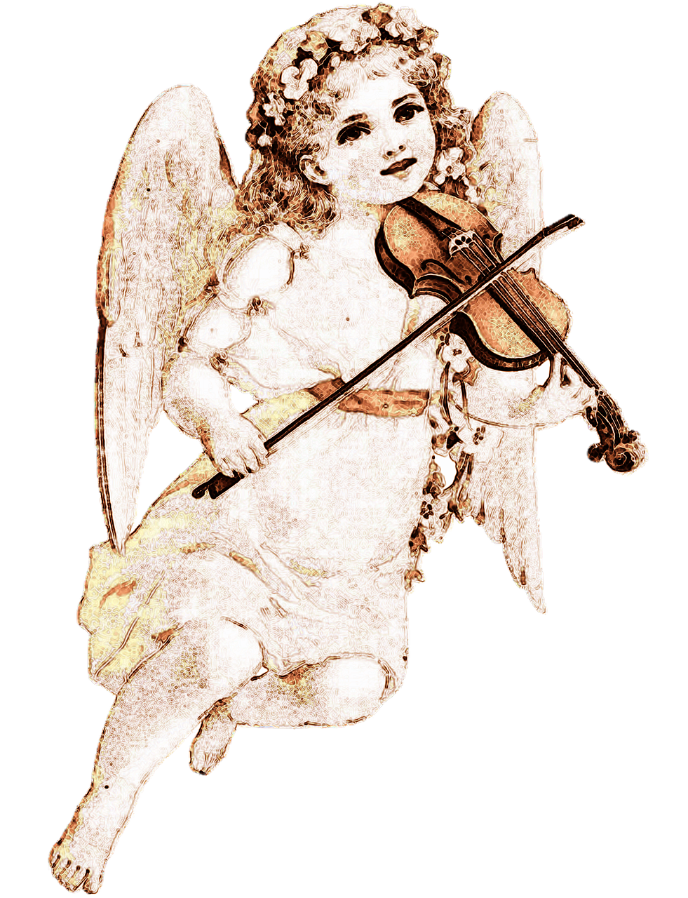 angel drawing violin free photo