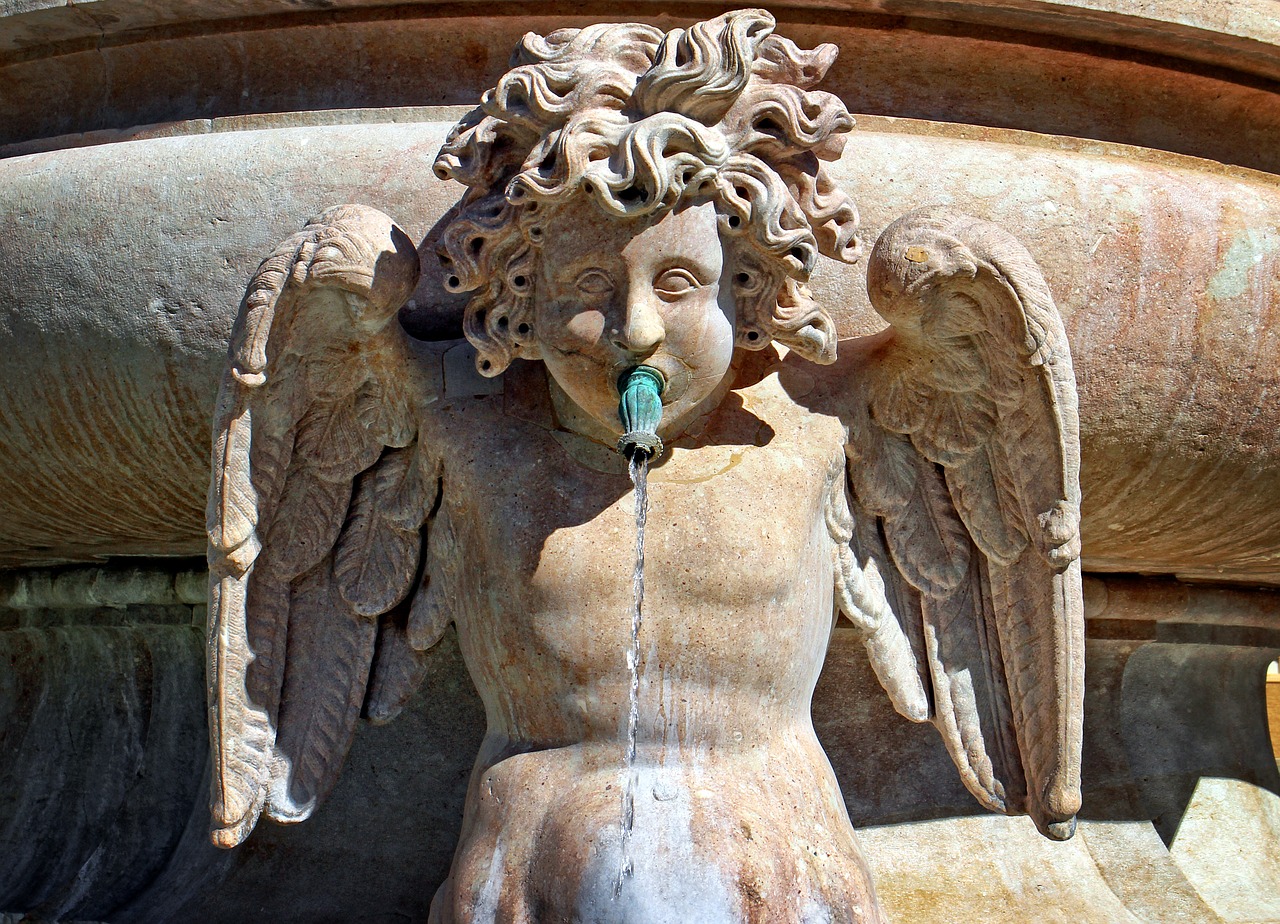 angel stone figure fountain free photo