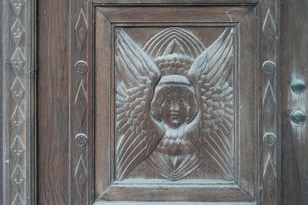 angel carved wood free photo